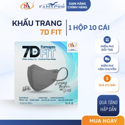 Khẩu trang y tế cao cấp 5 lớp Nam Anh Famapro 7D FIT
