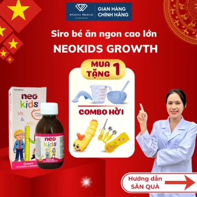 Siro ăn ngon Neo Kids GROWTH Bổ Sung 19 Vitamin Khoáng Chất Cho Bé Yêu Cao Lớn Khoẻ Mạnh 150ml