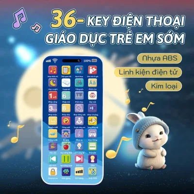 Điện thoại đồ chơi trẻ em – Nhạc thiếu nhi tiếng Việt, đèn LED, hỗ trợ giáo dục sớm