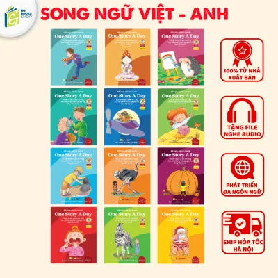 Sách One Story A Day – Mỗi Ngày Một Câu Chuyện Song Ngữ Cho Bé – 12 Tập Theo Tháng – Có File Audio