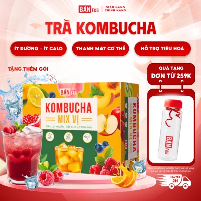 Trà Kombucha Mix Vị Dạng Gói Bổ Sung Lợi Khuẩn, Trà Trái Cây Giải Khát Tốt Cho Hệ Tiêu Hóa Detox Bản F&B