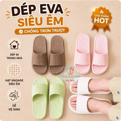 Dép Đi Văn Phòng Siêu Nhẹ, Dép Đi Trong Nhà, Dép Massage Khách Sạn, Spa, Dép EVA Siêu Êm Chống Trượt