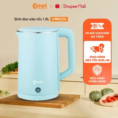 Bình đun siêu tốc 2 lớp 1.8L màu xanh mint COMET - CM8226