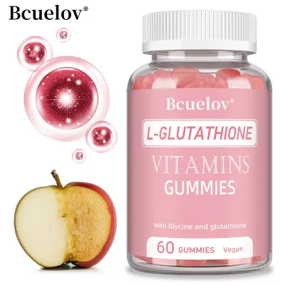 Bcuelov Skin Whitening Gummies Help Skin Look Younger. Contains L-Glutathione to Help Reduce Melanin, Vitamin C, D, E, B2, B6, B12, Zinc, Biotin. Supplements Containing Glutathione and Collagen. 60 Gummy Candies.