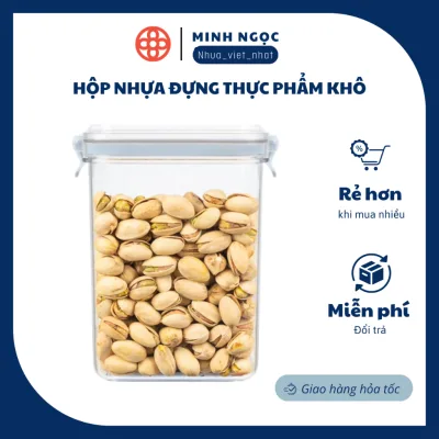 Hộp nhựa đựng thực phẩm khô VIỆT NHẬT, hộp đựng sữa, hộp nhựa hút chân không 750ml, 1lit, 1,5lit