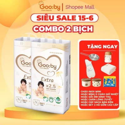 Combo 2 bịch Tã Bỉm Gooby chính hãng ngày/đêm, siêu mỏng thấm hút tốt đủ size