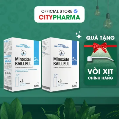 Xịt Dưỡng Tóc Minoxidil 2% - 5% Chính Hãng Pháp Giải Pháp Hiệu Quả Cho Hói Đầu Thưa Tóc An Toàn 60ml