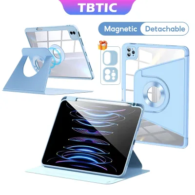 Ốp lưng iPad Tbtic 720° ốp lưng iPad có thể tháo rời, có nam châm, phù hợp với Air8 2026, Air7 M3 2025, Air6 M2 Pro 11 inch, M4 2024, Air5, Air4 10.9, A16 11th, 10th, 9th, 8th, 7th 10.2, Mini7, Mini6, kèm ngăn đựng bút Apple Pencil