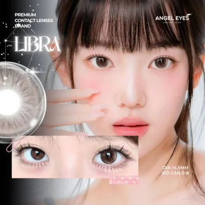 Lens nâu giãn tròng có viền 1 ngày LIBRA - nhãn hiệu Angel Eyes - Độ cận 0-10 - Dia 14.5mm