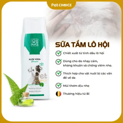 Sữa tắm cho chó mèo Aloe Vera 250ml MPETs Bỉ chiết xuất lô hội làm sạch sâu khử mùi hôi (PET 0011)
