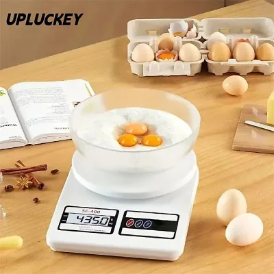 Cân nhà bếp UPLUCKEY, Cân điện chính xác 10kgx1g, Màn hình kỹ thuật số di động Cân thực phẩm điện tử chất lượng cao bền bỉ Nấu ăn nhà bếp