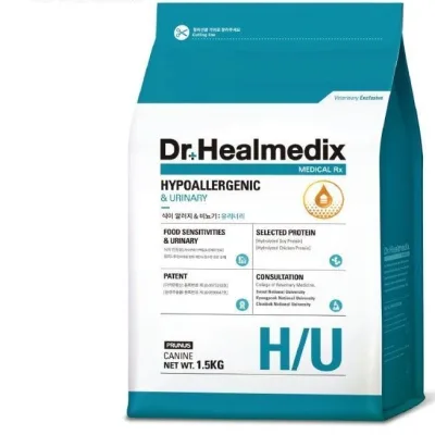1.5kg THỨC ĂN HẠT KHÔ PHÒNG & DỊ ỨNG THỨC ĂN & ĐƯỜNG TIẾT NIỆU CHO CHÓ - DR. HEALMEDIX HYPOALLERGENIC.