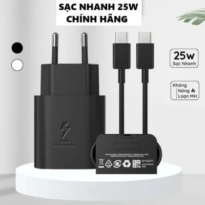Bộ sạc nhanh 25W PD dành cho các dòng điện thoại Samsung/ Android (Củ 25w+Cáp Type-TypeC)