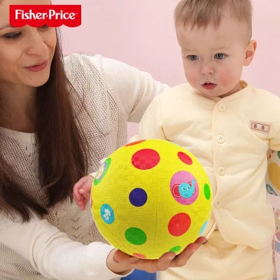 FisherPrice Bóng đồ chơi trẻ em cao su có chấm bi, bóng rổ trẻ em mẫu giáo, bóng đồ chơi bơm hơi 7 inch