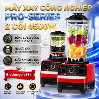 Máy Xay Sinh Tố Công Nghiệp KAW Silver Crest SC-1589 4500W 2 Cối 2L Xay Đá Xay Hạt Đa Năng Cao Cấp