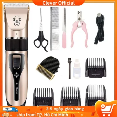 Tông đơ cạo cắt lông cho chó mèo Hàng Full Box - Kèm 7 phụ kiện - Bảo hành uy tín