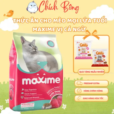 Thức ăn cho mèo vị cá ngừ maxime, thức ăn cho mèo mọi lứa tuổi maxime vị cá ngừ, hạt cho mèo maxime