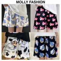 Quần đùi nam nữ MOLLY FASHION thun lạnh Bigsize, quần short mặc nhà hoạt hình - nhóm đi biển BST01