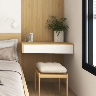 Bàn trang điểm treo tường bàn phấn có ngăn kéo gắn tường đa năng gỗ MDF bền đẹp kèm phụ kiện dễ dàng lắp ghép