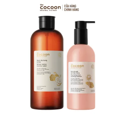 Combo 1 Supersize - Cocoon Squash Makeup Remover & Oil Reducer 1000ml + 1 Hau Giang Lotus Facial Cleanser 310ml