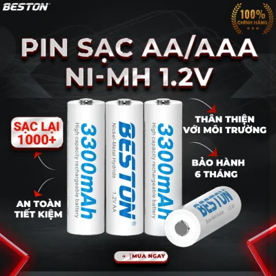 Pin Sạc AA AAA Dung Lượng Cao, Chính Hãng Beston cho micro karaoke, đồ chơi trẻ em, chuột máy vi tính, đèn pin, loa