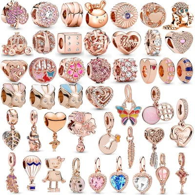 Hạt Charm Hình Lá Phong Đính Đá Pha Lê Màu Vàng Hồng Phù Hợp Làm Trang Sức Thời Trang Cho Nữ