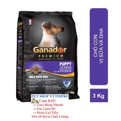 THỨC ĂN CHO CHÓ CON Ganador Puppy Vị Sữa và Dha Gói 3Kg Thương Hiệu Từ Pháp - Pet shop Uytinpro
