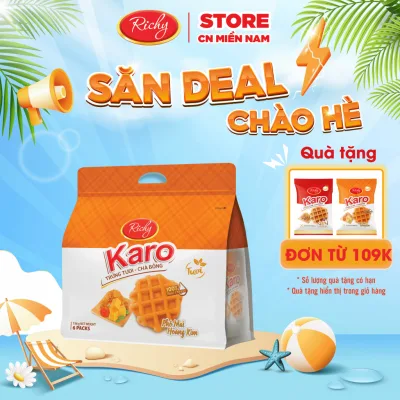 Bánh Richy KARO trứng tươi chà bông (Gà/ Phô Mai/ Sữa), HSD 45-90 ngày