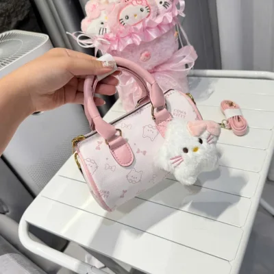 Túi xách nữ đeo chéo phong cách hàn quốc túi nữ kẹp nách đeo vai dáng trống họa tiết kitty SITUIVI _ TDC256