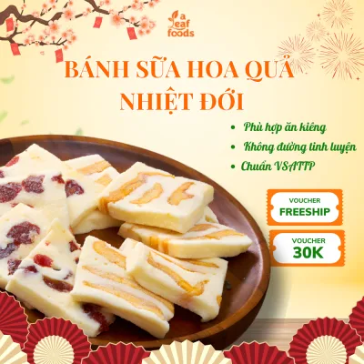 Bánh sữa hoa quả nhiệt đới Baker Baking ít đường, thơm sữa ăn vặt Healthy Bánh kẹo tết A Leaf Foods 250g-500g