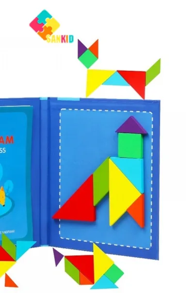 Đồ chơi tangram có nam châm - xếp hình trí uẩn kèm hướng dẫn cùng bé sáng tạo