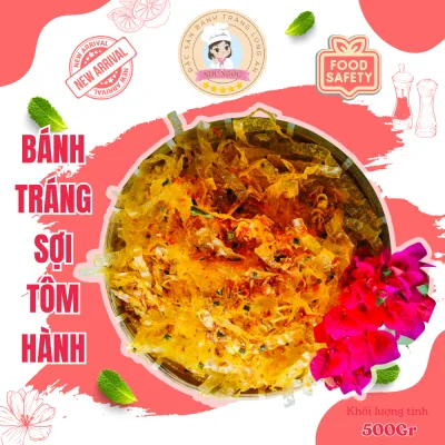 BÁNH TRÁNG SỢI SA TẾ - SỢI TÔM HÀNH CỰC NGON (LOẠI 1) - Đồ ăn vặt NHƯ NGỌC - ĐẶC SẢN LONG AN - ĐÓNG GÓI HÚT CHÂN KHÔNG AN TOÀN VỆ SINH THỰC PHẨM - KL: 500G - 1KG