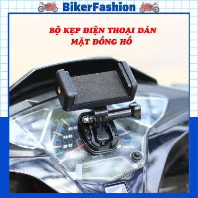 Giá Đỡ Bộ Kẹp Điện Thoại Dán Lên Mặt Đồng Hồ Xe Máy, Đế Cài Dễ Dàng Tháo Lắp Kèm Miếng Dán Đa Năng