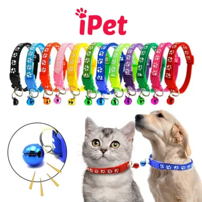 Vòng Cổ Lục Lạc Cho Thú Cưng Hình Dấu Chân Chó Mèo - iPet Shop