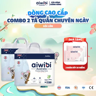 Tã/Bỉm Quần Cao Cấp Aiwibi Light Feather Cho Bé Siêu Thấm Hút, Chống Tràn - Gói Lớn M/L/XL/XXL/XXXL/XXXXL