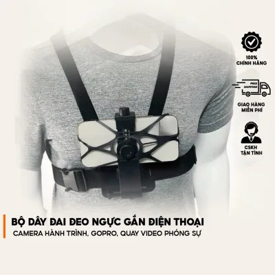 Bộ Dây Đai Đeo Ngực Gắn Điện Thoại, Camera Hành Trình, Gopro,Đa Dạng Mẫu, Phụ Kiện Chắc Chắn Quay Video, Vlog