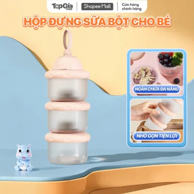 Hộp đựng sữa bột Topgiakids chống ẩm 3 ngăn tiện lợi, Hộp trữ sữa cho bé tiện lợi pha sữa, ăn dặm