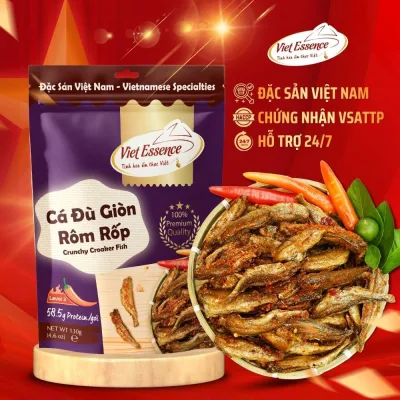 Cá Đù Giòn Tẩm Vị, Giòn Tan Rôm Rốp Siêu Ngon Viet Essence 130gr | TAITHONG BAKERY