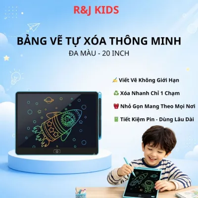 Bảng vẽ tự xóa LCD 20inch đa sắc Có Sạc Pin – Bảng viết điện tử Thông Minh Cho Bé – Bảng Viết Điện Tử Màn Hình Lớn