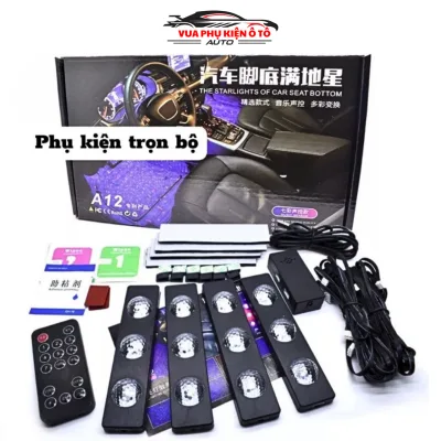 Đèn LED trang trí nội thất xe hơi 7 chế độ sáng, Đèn LED gầm ghế ô tô cảm biến theo nhịp nhạc theo nhạc , có điều khiển từ xa