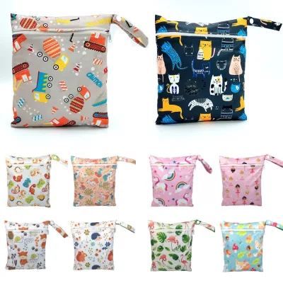 Túi Ướt Chống Thấm Nước 20 * 25cm In Hình Dễ Thương Túi Tã Cho Bé Tã Xe Đẩy Túi Mang Theo Gói Du Lịch Ngoài Trời Tã Ướt Mẹ Túi