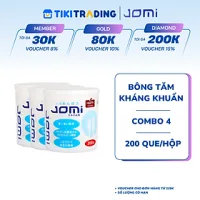 Combo 3 Bông Tăm Kháng Khuẩn Jomi (200 Que/Hộp)