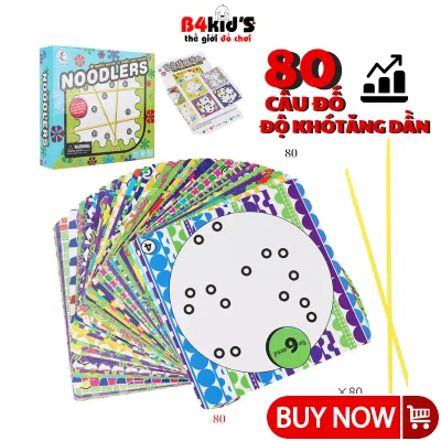 Đồ chơi board game Noodlers trò chơi giải mã sợi mỳ không gian 3d 80 câu đố thử thách IQ tư duy thông minh B4KIDS