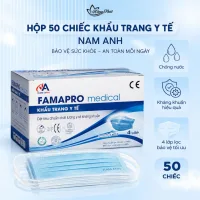 Hộp 50 Chiếc Khẩu Trang Y Tế Kháng Khuẩn, Chống Bụi Mịn NAM ANH