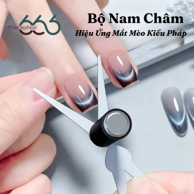 Bộ Nam Châm Hình Kéo Tạo Mắt Mèo Kiểu Pháp + Nam Châm Trụ – Dụng Cụ Nail Cat Eye Gel Chuyên Nghiệp | TheGioiNail666