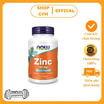 Thực phẩm chức năng Now Foods Zinc 50 mg 250 viên, viên uống bổ sung Kẽm hỗ trợ nâng cao sức đề kháng