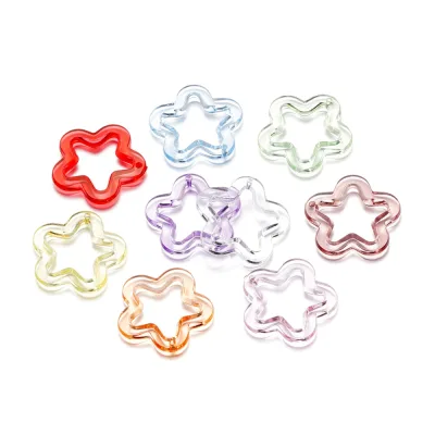 St.kunkka Set 10 Hạt Xâu Chuỗi Hình Ngôi Sao Năm Cánh Bằng acrylic Trong Suốt 30mm Làm Trang Sức diy