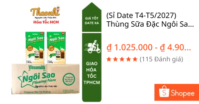(Sỉ Date T4-T5/2027) Thùng Sữa Đặc Ngôi Sao Phương Nam Xanh Lá Hộp Lớn 1284g