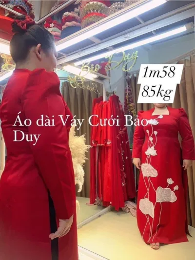 ÁO DÀI CỔ VUÔNG HOA SEN