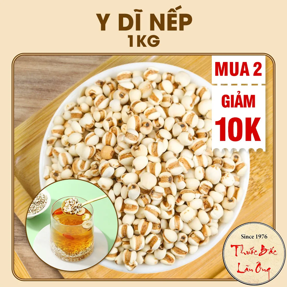 Hạt ý dĩ nếp 1kg, hạt bobo, y dĩ, thơm bở bùi, nấu chè, cháo, nấu sữa hạt, pha trà lợi sữa